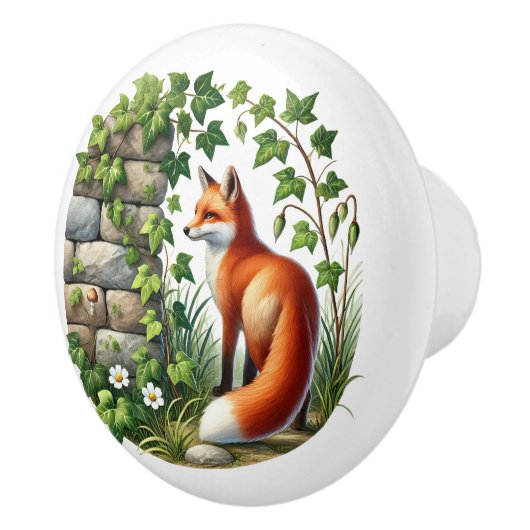 Cute fox kids room  keramische knop (Rechts)