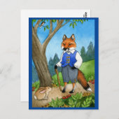 Cute fox, konijnenvanger briefkaart (Voorkant / Achterkant)