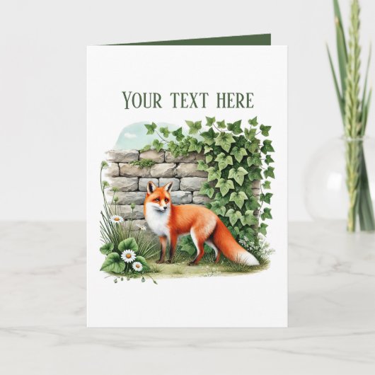 Cute fox lovers add text  kaart (Voorkant)