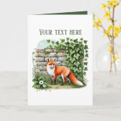 Cute fox lovers add text  kaart (Gele Bloem)