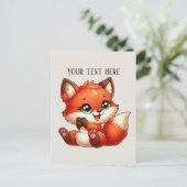 Cute fox lovers customizable  briefkaart (Staand voorkant)