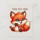 Cute fox lovers customizable  briefkaart (Voorkant)