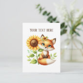 Cute fox lovers customizable briefkaart (Staand voorkant)