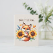 Cute fox lovers customizable briefkaart (Staand voorkant)