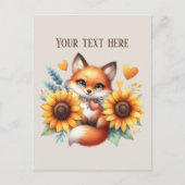 Cute fox lovers customizable briefkaart (Voorkant)