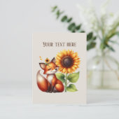 Cute fox lovers customizable  briefkaart (Staand voorkant)