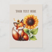 Cute fox lovers customizable  briefkaart (Voorkant)