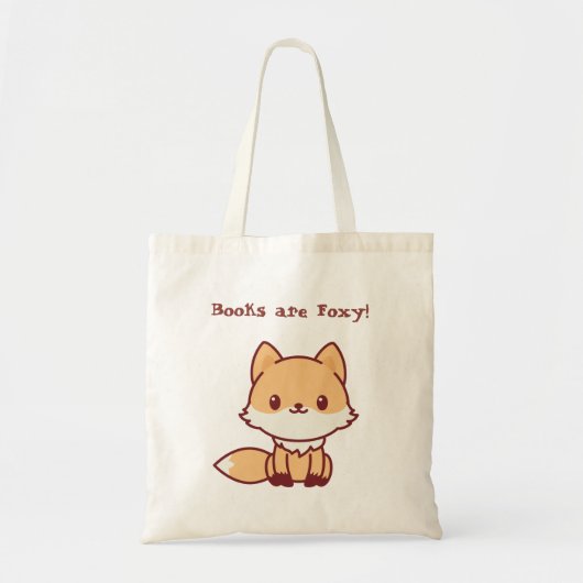 Cute Fox met aangepaste tekst Tote Bag (Voorkant)