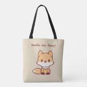 Cute Fox met aangepaste tekst Tote Bag (Achterkant)