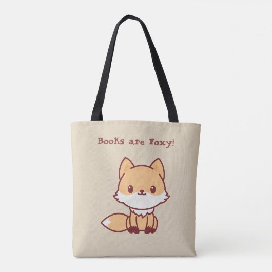 Cute Fox met aangepaste tekst Tote Bag (Achterkant)