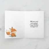 Cute Fox met Balloon Happy Birthday Kaart (Binnen)