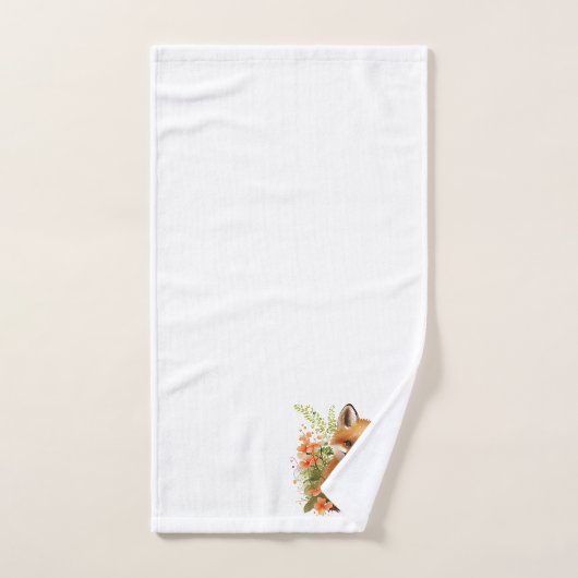 Cute Fox met bloemen Bad Handdoek (Handdoek)