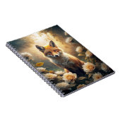 Cute Fox met bloemen Notitieboek (Rechterzijde)
