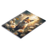 Cute Fox met bloemen Notitieboek (Linkerzijde)
