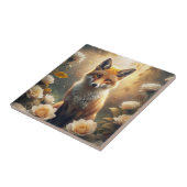 Cute Fox met bloemen Tegeltje (Zijkant)
