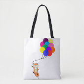Cute Fox met Canvas tas van ballonnen (Voorkant)