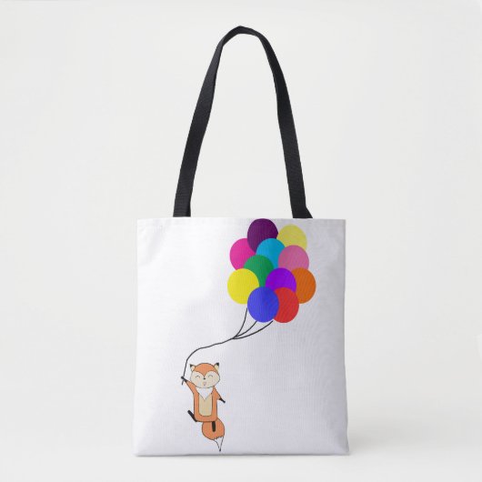 Cute Fox met Canvas tas van ballonnen (Voorkant)