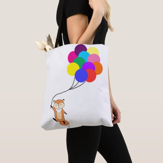 Cute Fox met Canvas tas van ballonnen (Dichtbij)