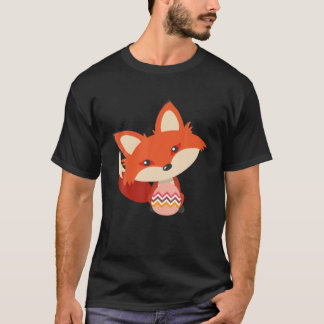 Cute Fox met een eierbroodrooster, grappige paasda T-shirt