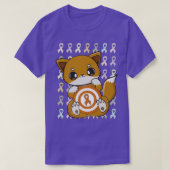 Cute Fox met Oranje lint voor leukemiebewustzijn T-shirt (Design voorkant)