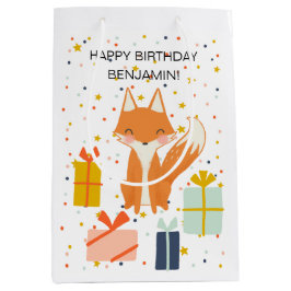 Cute Fox Modern Children's Party Gift Bag Medium Cadeauzakje
