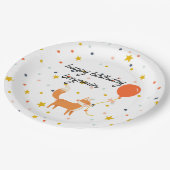 Cute Fox Modern Children's Party Papieren Bordje (Gekanteld)