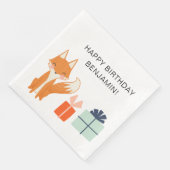 Cute Fox Modern Children's Party Servet (Hoek)