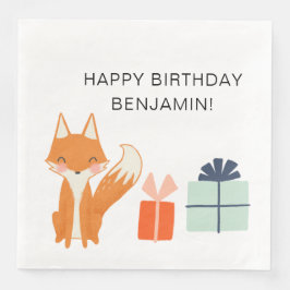 Cute Fox Modern Children's Party Servet