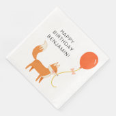 Cute Fox Modern Children's Party Servet (Hoek)