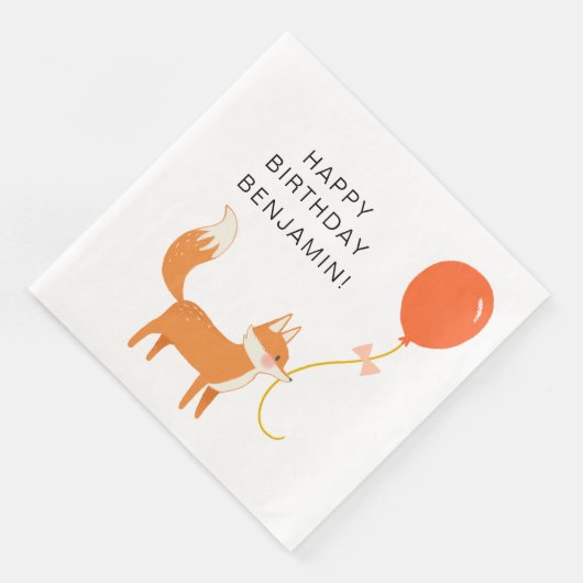 Cute Fox Modern Children's Party Servet (Hoek)