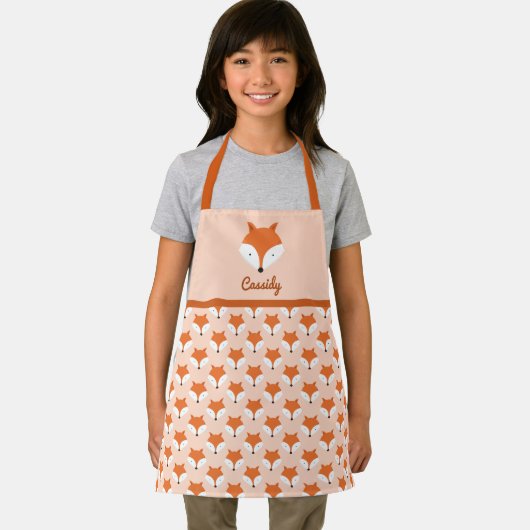 Cute Fox Name Animal Pattern Apron Schort (Insitu)