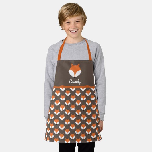 Cute Fox Name Animal Pattern Schort (Gedragen)