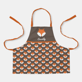 Cute Fox Name Animal Pattern Schort