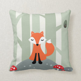 Cute fox op een rots in het bos kussen