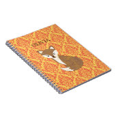 Cute Fox op Oranje gepatterde achtergrond Notitieboek (Rechterzijde)