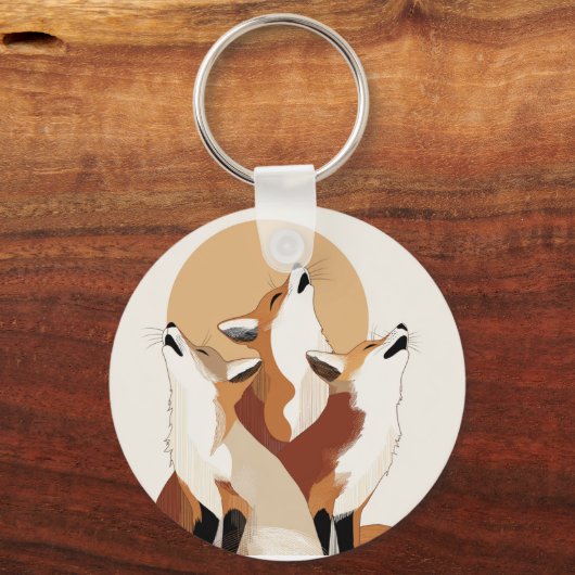 Cute Fox Pack Aesthetic Key Holder Sleutelhanger (Achterkant)