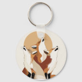 Cute Fox Pack Aesthetic Key Holder Sleutelhanger (Achterkant)