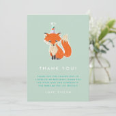 Cute Fox Party Pet Woodland Birthday Bedankkaart (Staand voorkant)