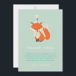 Cute Fox Party Pet Woodland Birthday Bedankkaart<br><div class="desc">Schattige Fox Party Pet Woodland Verjaardag Dank u kaart</div>