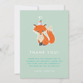 Cute Fox Party Pet Woodland Birthday Bedankkaart