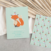 Cute Fox Party Pet Woodland Birthday Kaart
