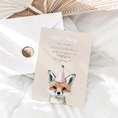Cute Fox Party Pet Woodland Birthday Kaart