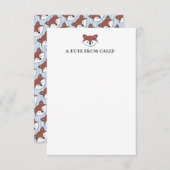 Cute fox-patroon, gepersonaliseerde notitiekaarten notitiekaartje (Voorkant / Achterkant)