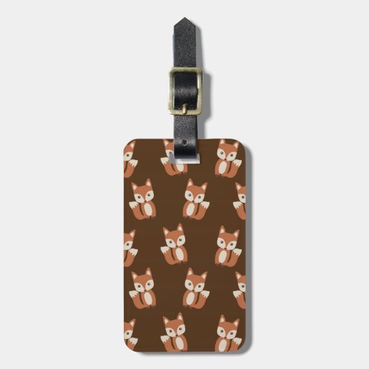 Cute Fox Pattern Bagagelabel (Voorkant verticaal)