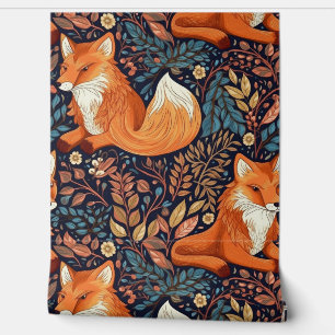 Cute Fox Pattern Behang