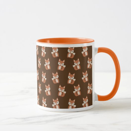 Cute Fox Pattern Mok (Rechts)