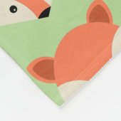 Cute Fox Pattern on Green Fleece Deken (Hoek)