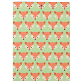 Cute Fox Pattern op Green Monogram Klembord (Achterkant)