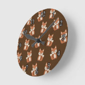 Cute Fox Pattern Ronde Klok (Hoek)
