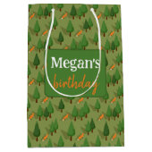 Cute Fox Personalized Name  Medium Cadeauzakje (Voorkant)